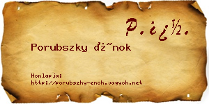Porubszky Énok névjegykártya